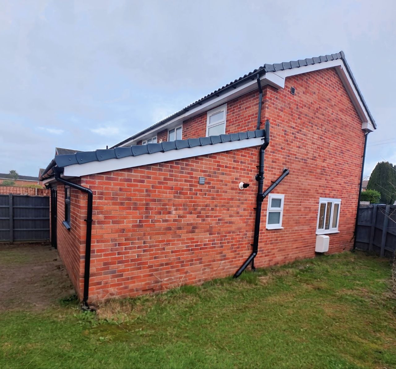 Completed double storey extension