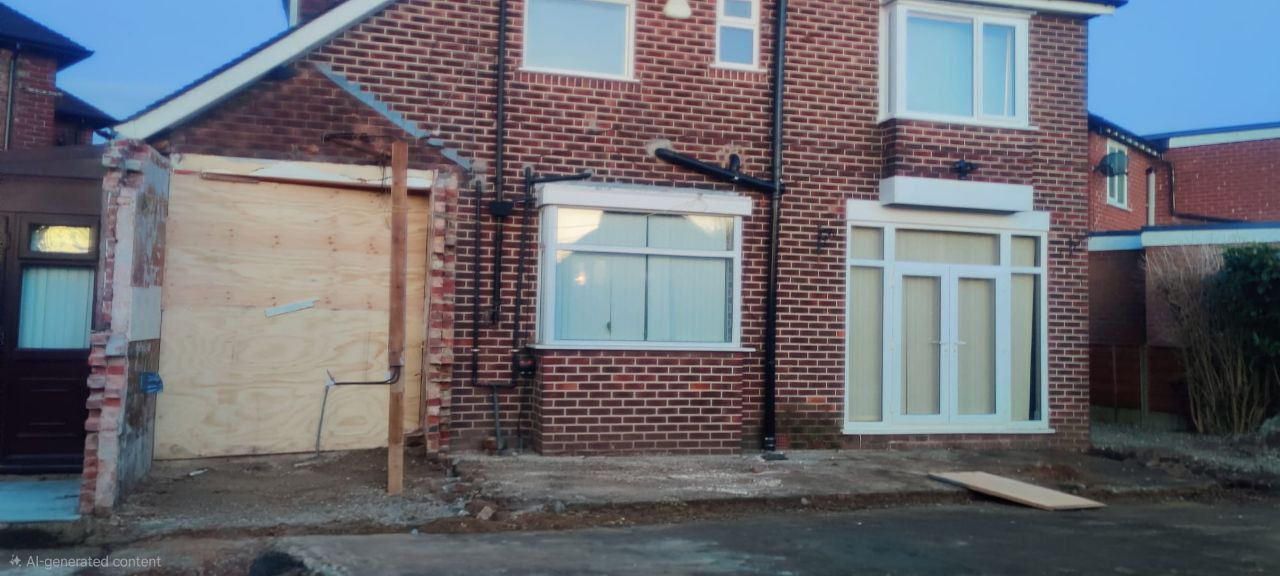 Before kitchen extension in Sale – rear of property