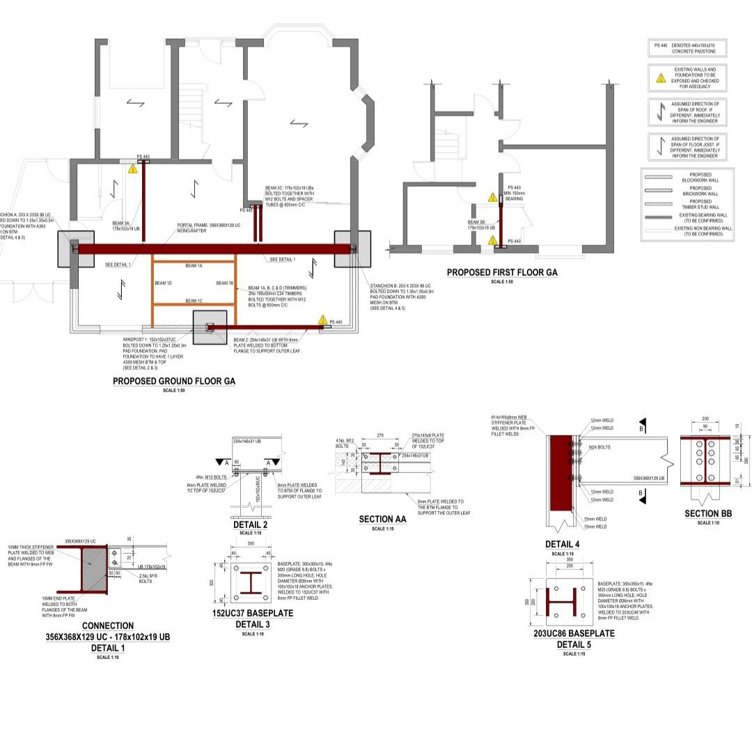 Floor plan for open-plan kitchen extension in Sale