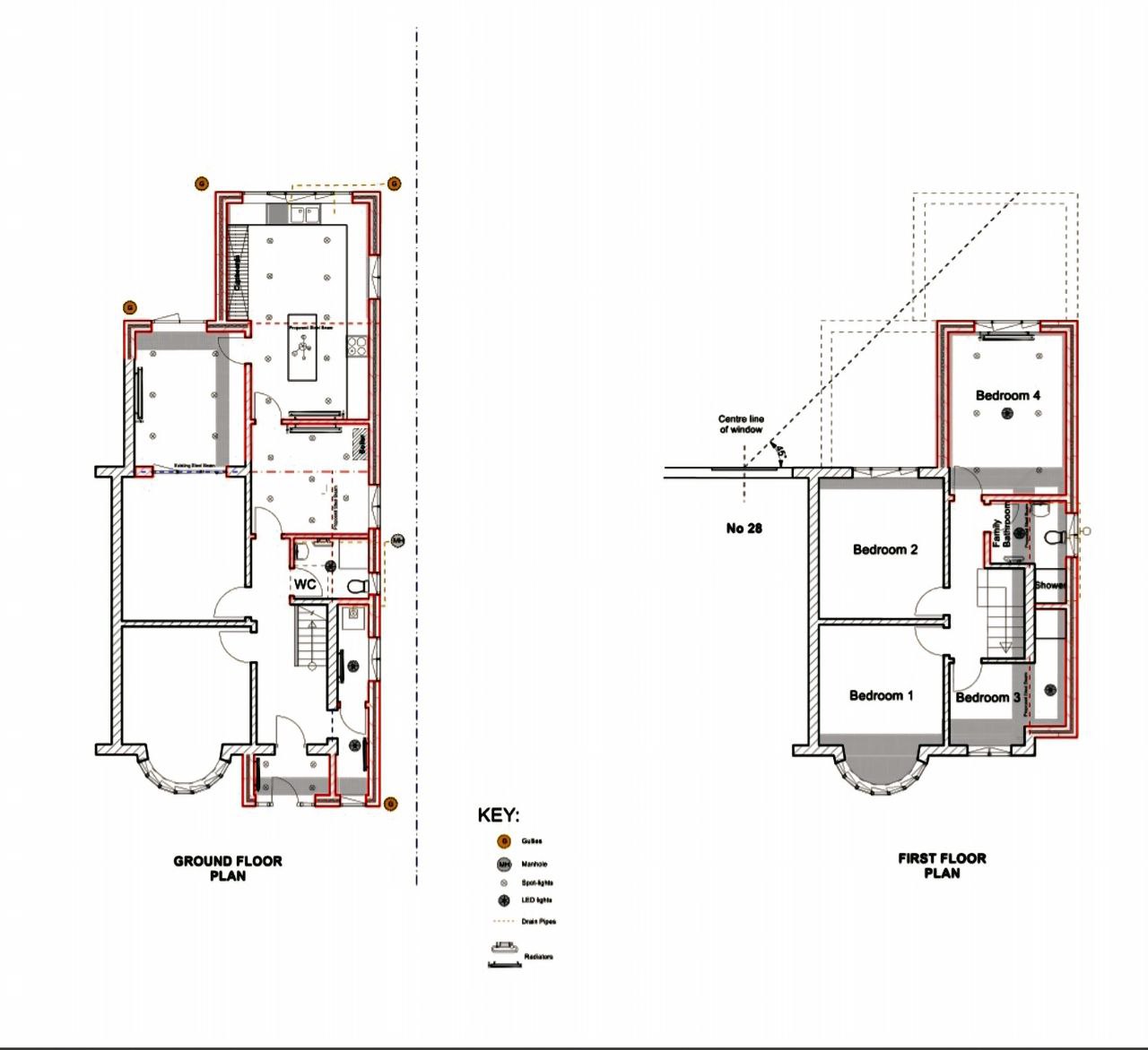Proposed floor plan for double storey extension in West Timperley
