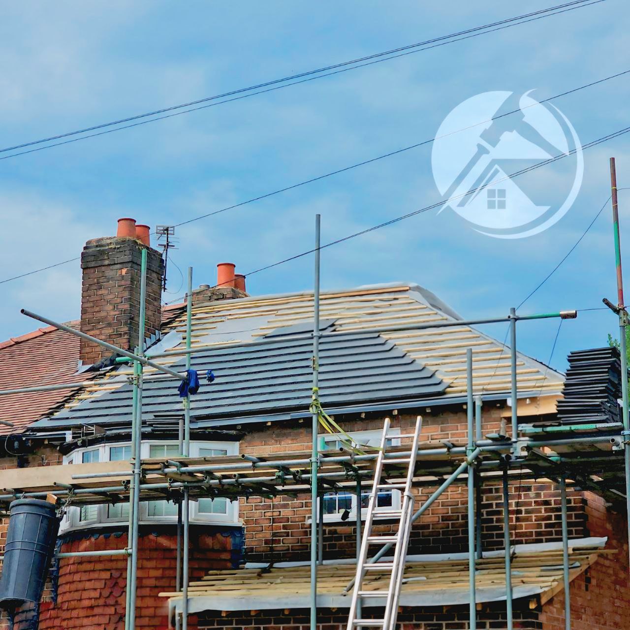 During construction – roof works in West Timperley