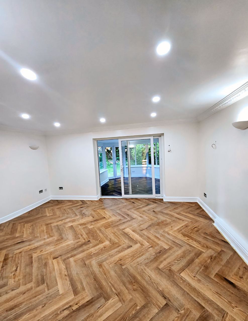 After refurbishment – modern kitchen and lighting